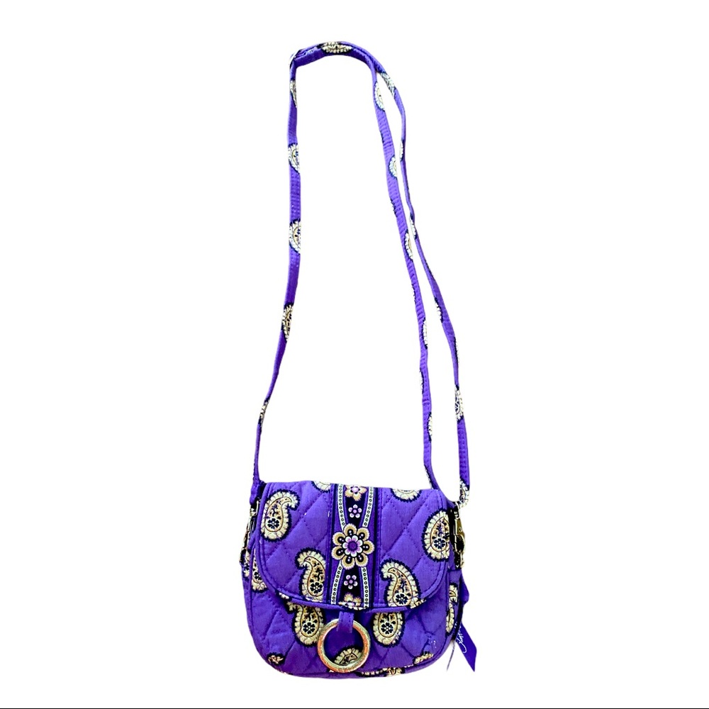 Purple small paisley crossbody bag
